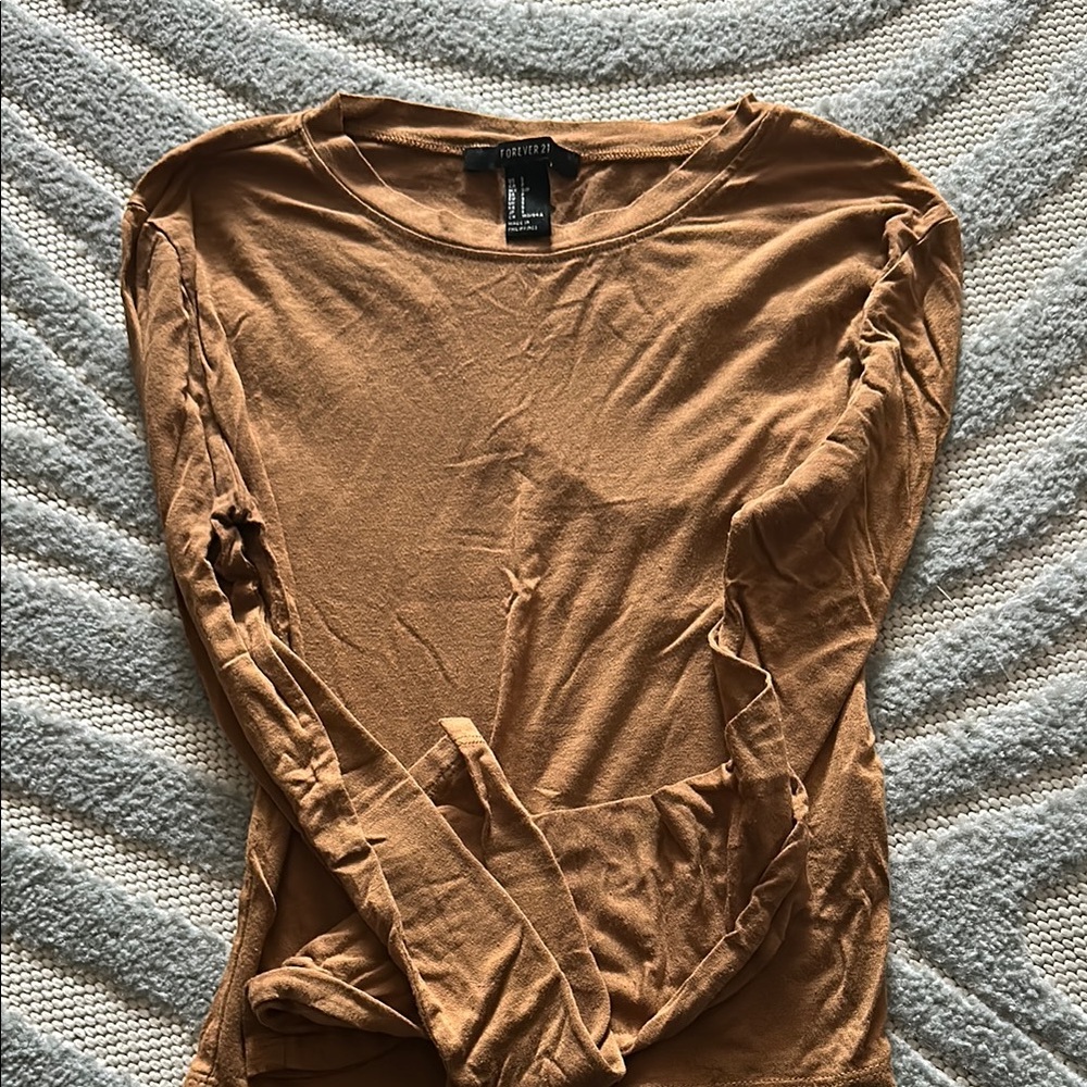 Forever 21 Brown Fitted Top